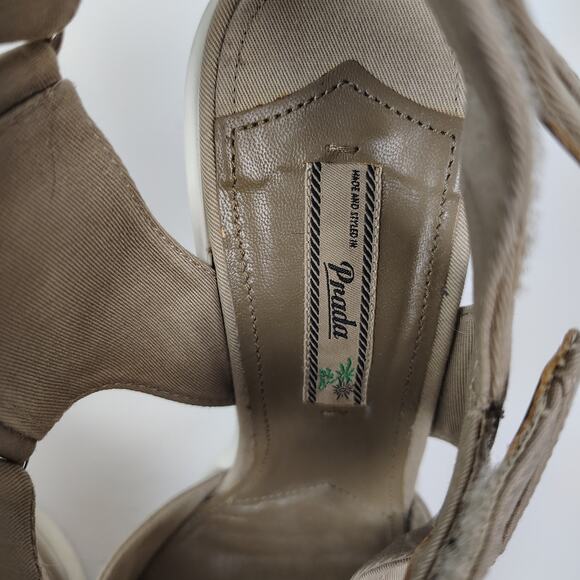 Prada Calzature Donna Kkaki Open Toe Sandal IT Size 40 - Picture 7 of 16